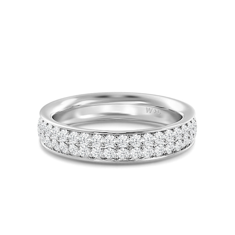 Double Row Round Diamond Eternity Ring with Platinum / Lab / 1 3/8 Cut Diamond in 14KT Platinum / Lab / 1 3/8 view 1

