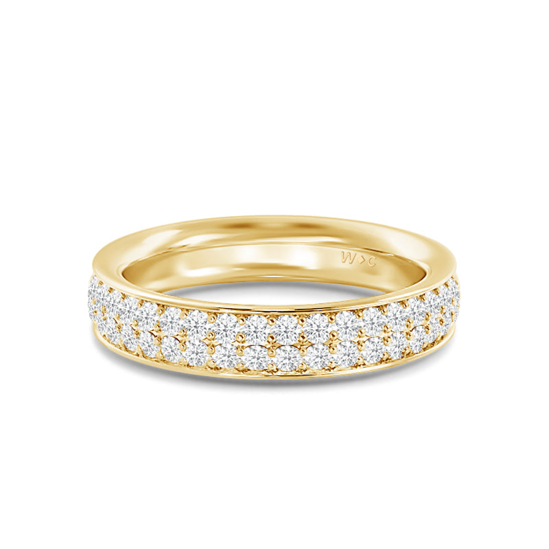 Double Row Round Diamond Eternity Ring with 18KT Yellow Gold / Lab / 1 3/8 Cut Diamond in 14KT Yellow Gold / Lab / 1 3/8 view 1
