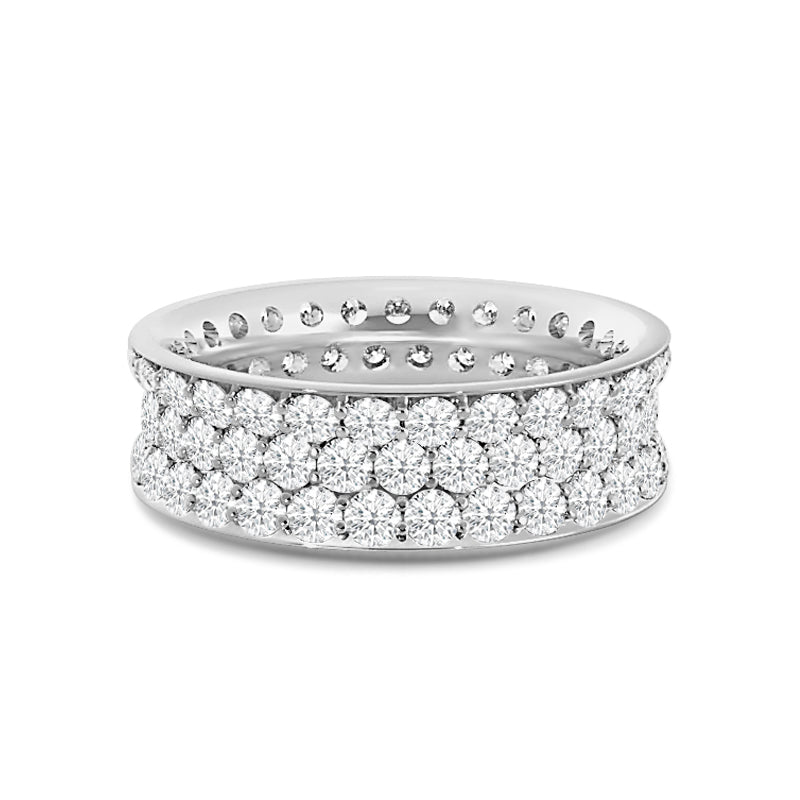 Concave Triple Row Diamond Eternity Ring with Platinum / Lab / 3 Cut Diamond in 14KT Platinum / Lab / 3 view 1
