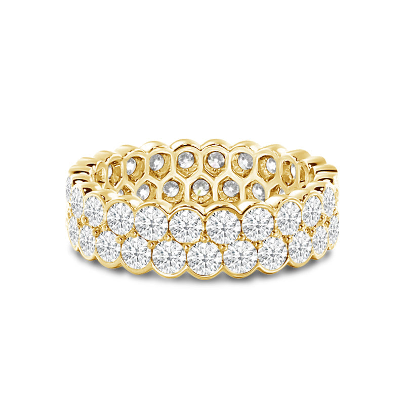 Scalloped Two Row Diamond Eternity Ring with 18KT Yellow Gold / Lab / 2 3/8 Cut Diamond in 14KT Yellow Gold / Lab / 2 3/8 view 1
