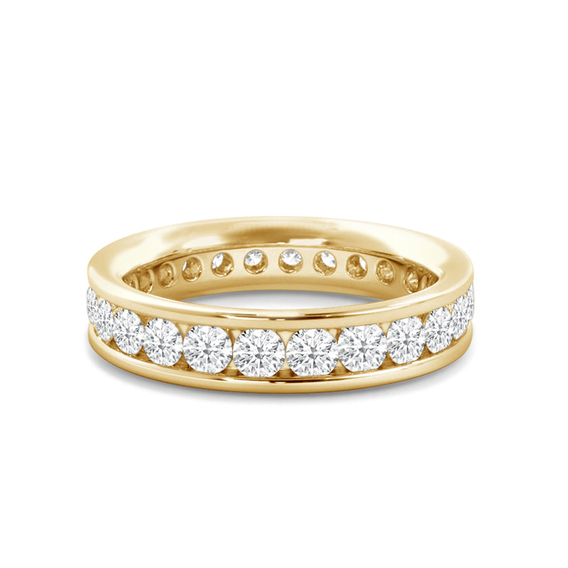 Single Row Channel Set Round Diamond Eternity Ring (F/G SI+) with 18KT Yellow Gold / Lab / 1 1/3 Cut Diamond in 14KT Yellow Gold / Lab / 1 1/3 view 1

