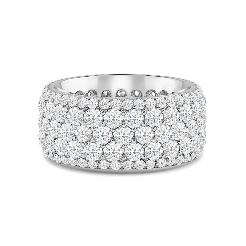 Full Pave Five-Row Diamond Wide Eternity Ring (F/G SI+) – With Clarity