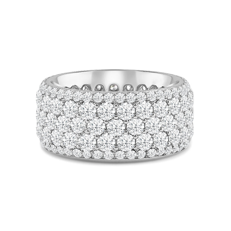 Full Pave Five-Row Diamond Wide Eternity Ring (F/G SI+)