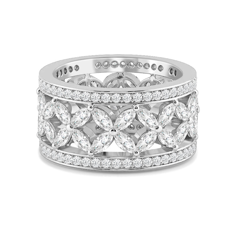 Flora Marquise Diamond Wide Eternity Ring