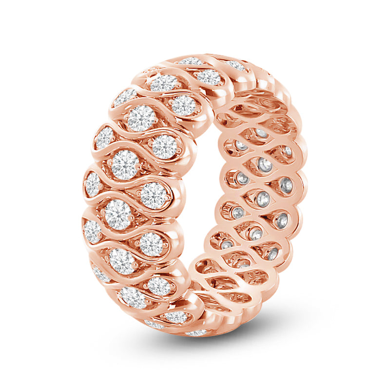 Love Knot Rounded Criss Cross Eternity Ring with 18KT Rose Gold / Lab / 1 Cut Diamond in 14KT Rose Gold / Lab / 1 view 2
