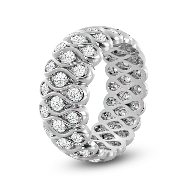 Love Knot Rounded Criss Cross Eternity Ring with Platinum / Lab / 1 Cut Diamond in 14KT Platinum / Lab / 1 view 2
