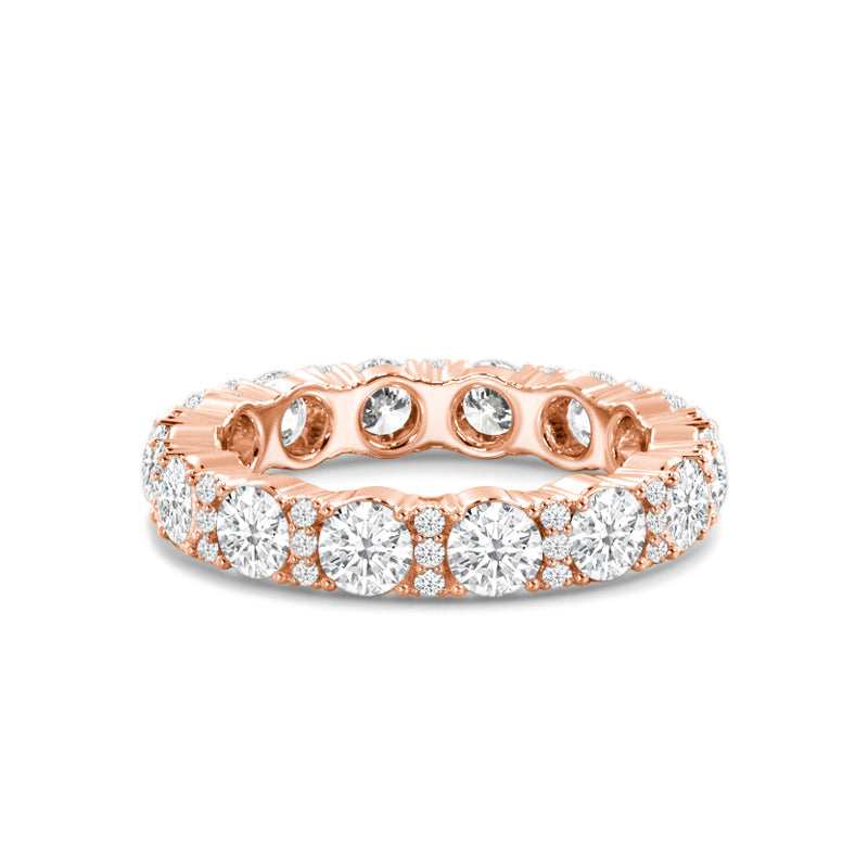Micro Pave Accent Round Diamond Eternity Ring with 18KT Rose Gold / Lab / 2 3/8 Cut Diamond in 14KT Rose Gold / Lab / 2 3/8 view 1
