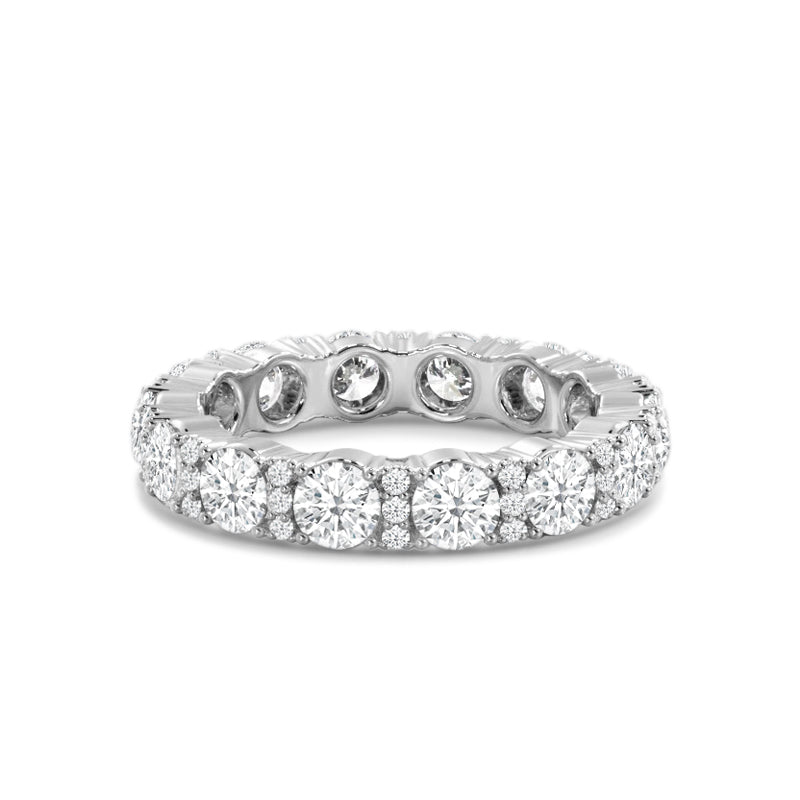 Micro Pave Accent Round Diamond Eternity Ring with Platinum / Lab / 2 3/8 Cut Diamond in 14KT Platinum / Lab / 2 3/8 view 1
