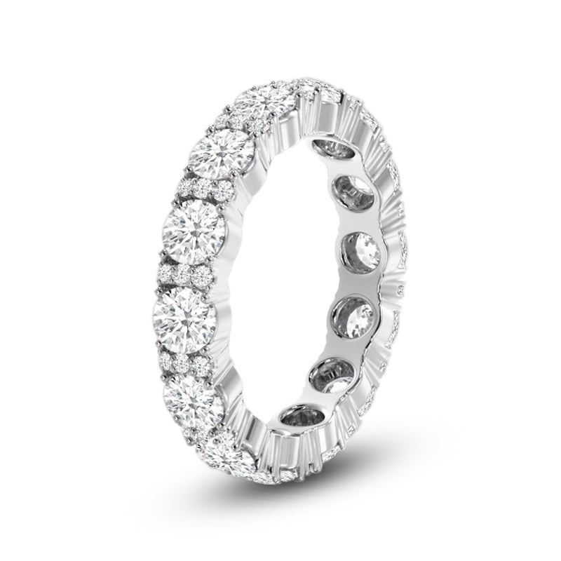 Micro Pave Accent Round Diamond Eternity Ring with Platinum / Lab / 3 1/2 Cut Diamond in 14KT Platinum / Lab / 3 1/2 view 2

