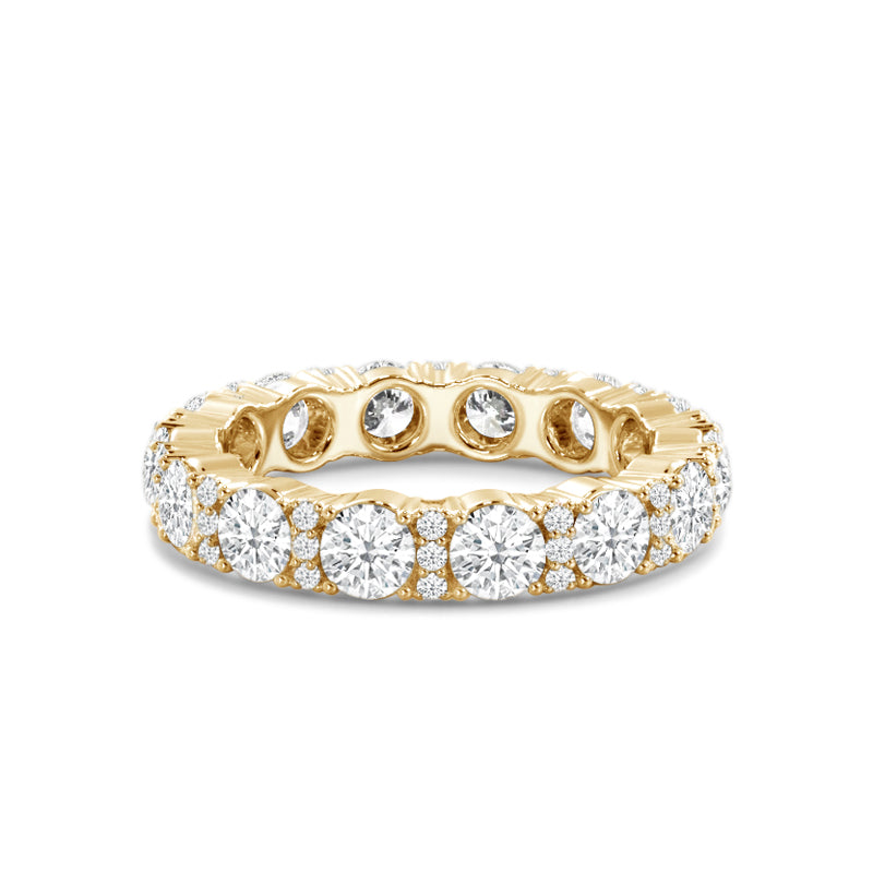 Micro Pave Accent Round Diamond Eternity Ring with 18KT Yellow Gold / Lab / 3 1/2 Cut Diamond in 14KT Yellow Gold / Lab / 3 1/2 view 1
