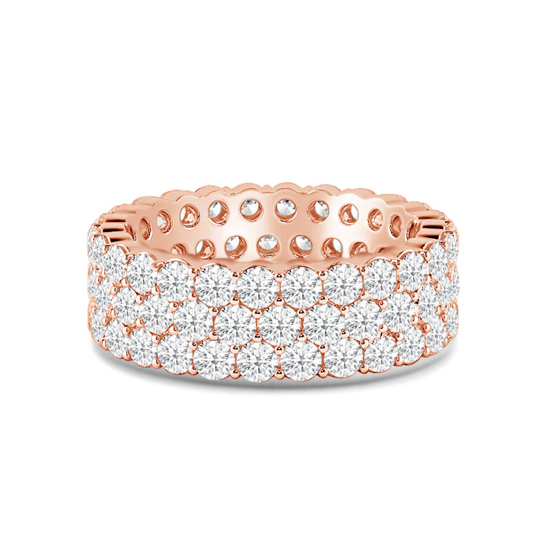 Triple Row Shared Prong Diamond Eternity Ring