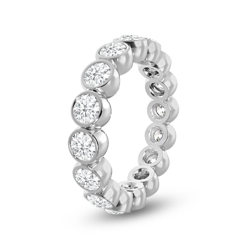 Scalloped Bezel Diamond Eternity Ring with Platinum / Lab / 3 1/2 Cut Diamond in 14KT Platinum / Lab / 3 1/2 view 2
