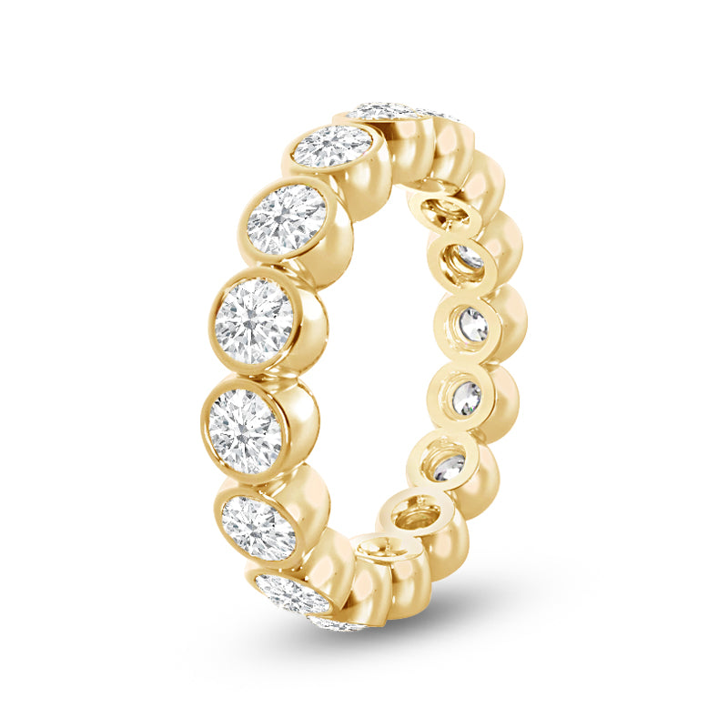 Scalloped Bezel Diamond Eternity Ring with 18KT Yellow Gold / Lab / 3 1/2 Cut Diamond in 14KT Yellow Gold / Lab / 3 1/2 view 2
