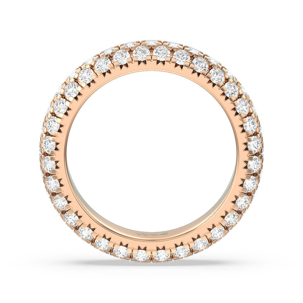 Pave Dome Eternity Ring with 18KT Rose Gold / Natural / 2 3/8 Cut Diamond in 14KT Rose Gold / Natural / 2 3/8 view 3
