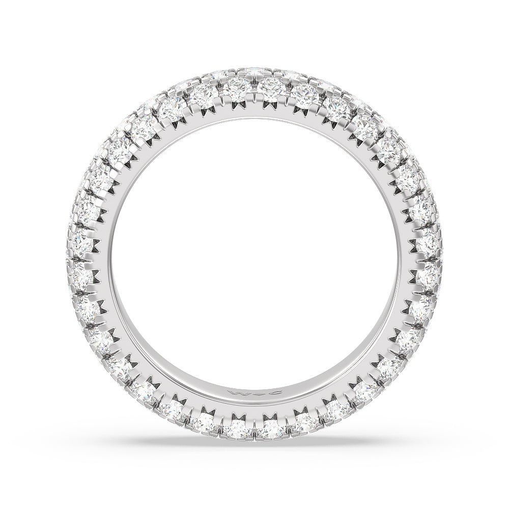 Pave Dome Eternity Ring with Platinum / Natural / 2 3/8 Cut Diamond in 14KT Platinum / Natural / 2 3/8 view 3

