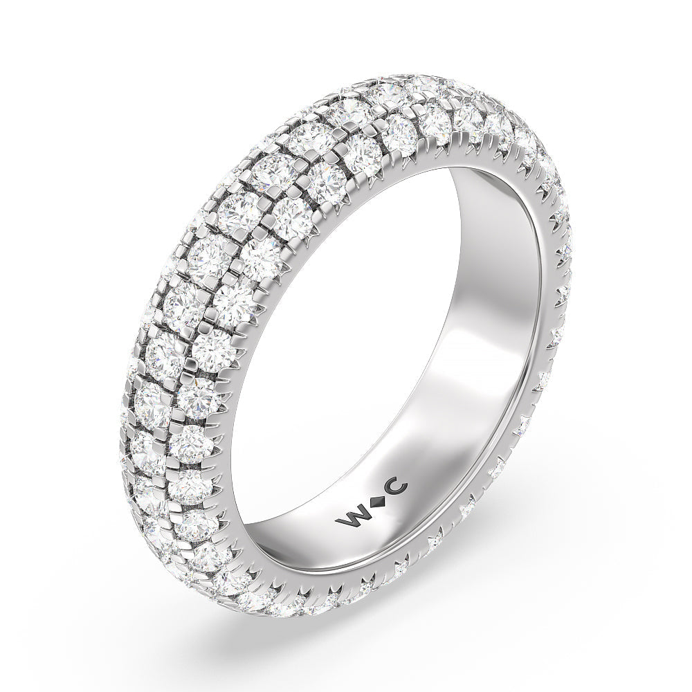 Pave Dome Eternity Ring with Platinum / Natural / 2 3/8 Cut Diamond in 14KT Platinum / Natural / 2 3/8 view 2
