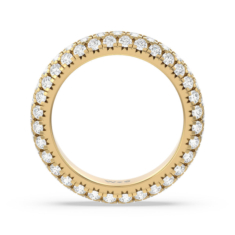 Pave Dome Eternity Ring with 18KT Yellow Gold / Natural / 2 3/8 Cut Diamond in 14KT Yellow Gold / Natural / 2 3/8 view 3
