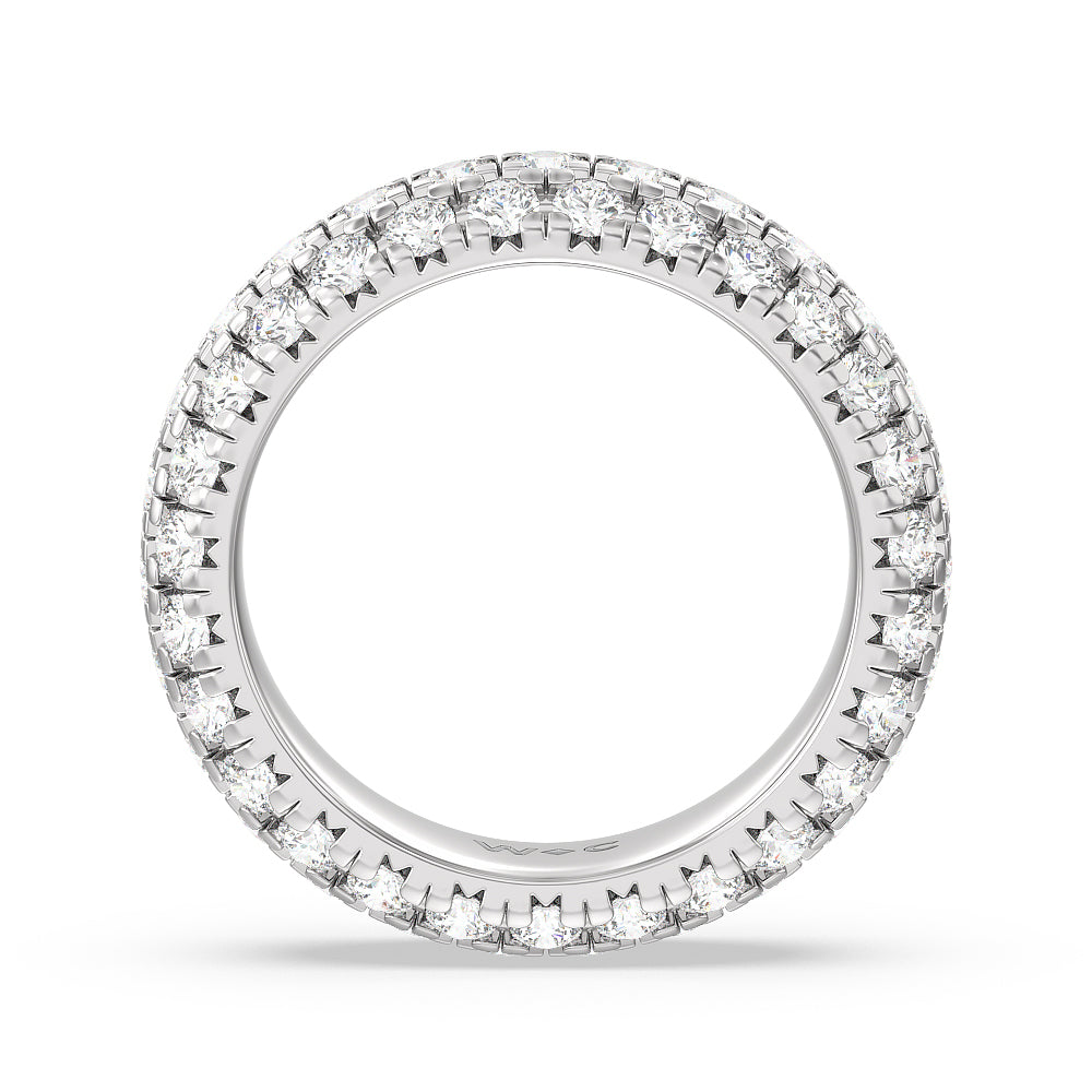 Pave Dome Eternity Ring with Platinum / Natural / 3 1/2 Cut Diamond in 14KT Platinum / Natural / 3 1/2 view 3
