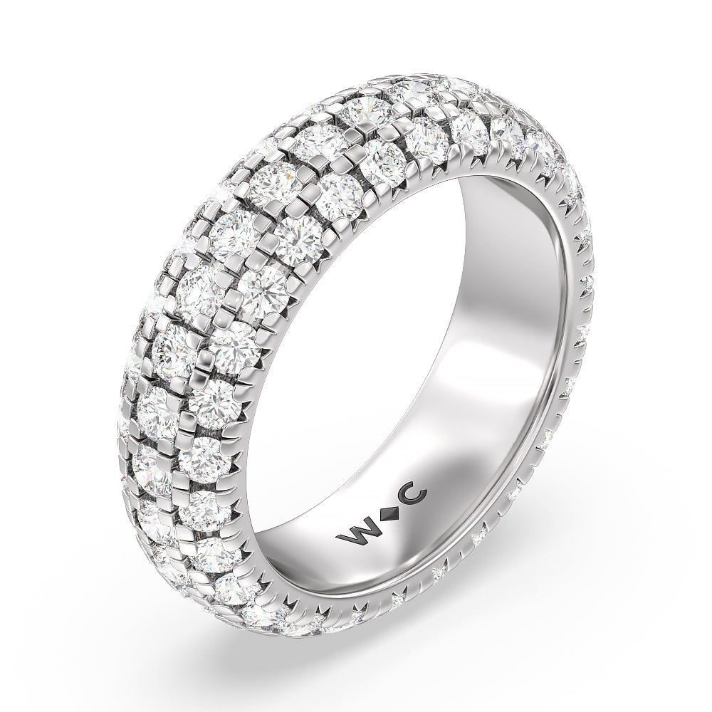 Pave Dome Eternity Ring with Platinum / Natural / 3 1/2 Cut Diamond in 14KT Platinum / Natural / 3 1/2 view 2
