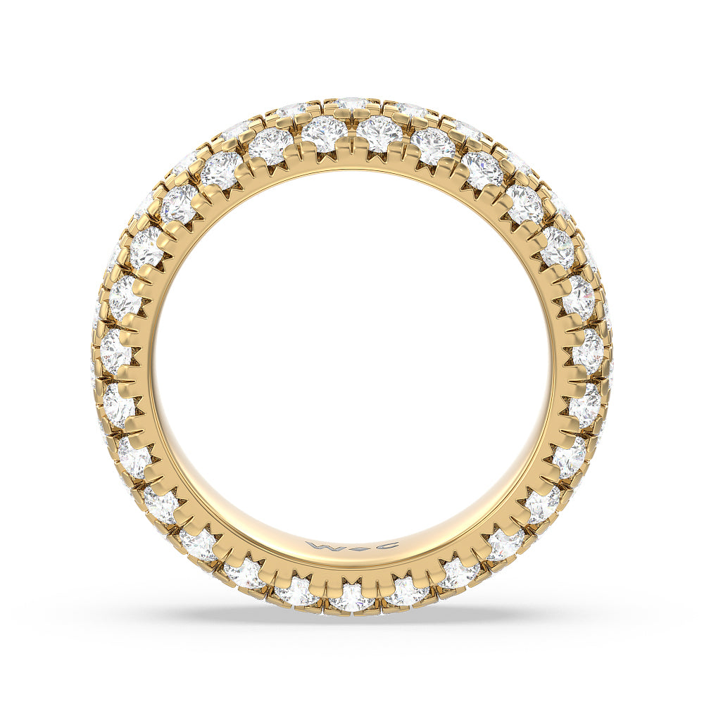 Pave Dome Eternity Ring with 18KT Yellow Gold / Natural / 3 1/2 Cut Diamond in 14KT Yellow Gold / Natural / 3 1/2 view 3
