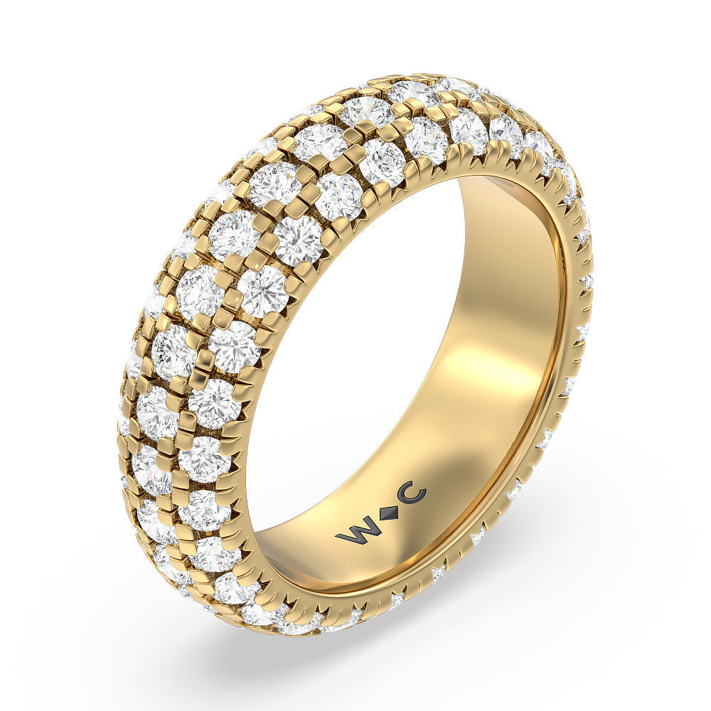 Pave Dome Eternity Ring with 18KT Yellow Gold / Natural / 3 1/2 Cut Diamond in 14KT Yellow Gold / Natural / 3 1/2 view 2
