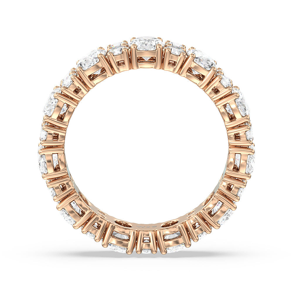 Oval & Round Station Eternity Ring with 18KT Rose Gold / Natural / 4 5/8 Cut Diamond in 14KT Rose Gold / Natural / 4 5/8 view 3
