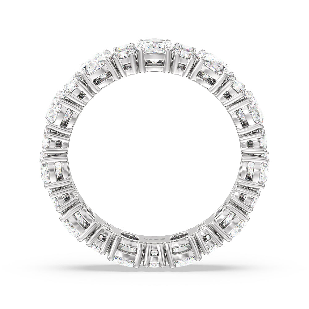 Oval & Round Station Eternity Ring with Platinum / Natural / 4 5/8 Cut Diamond in 14KT Platinum / Natural / 4 5/8 view 3

