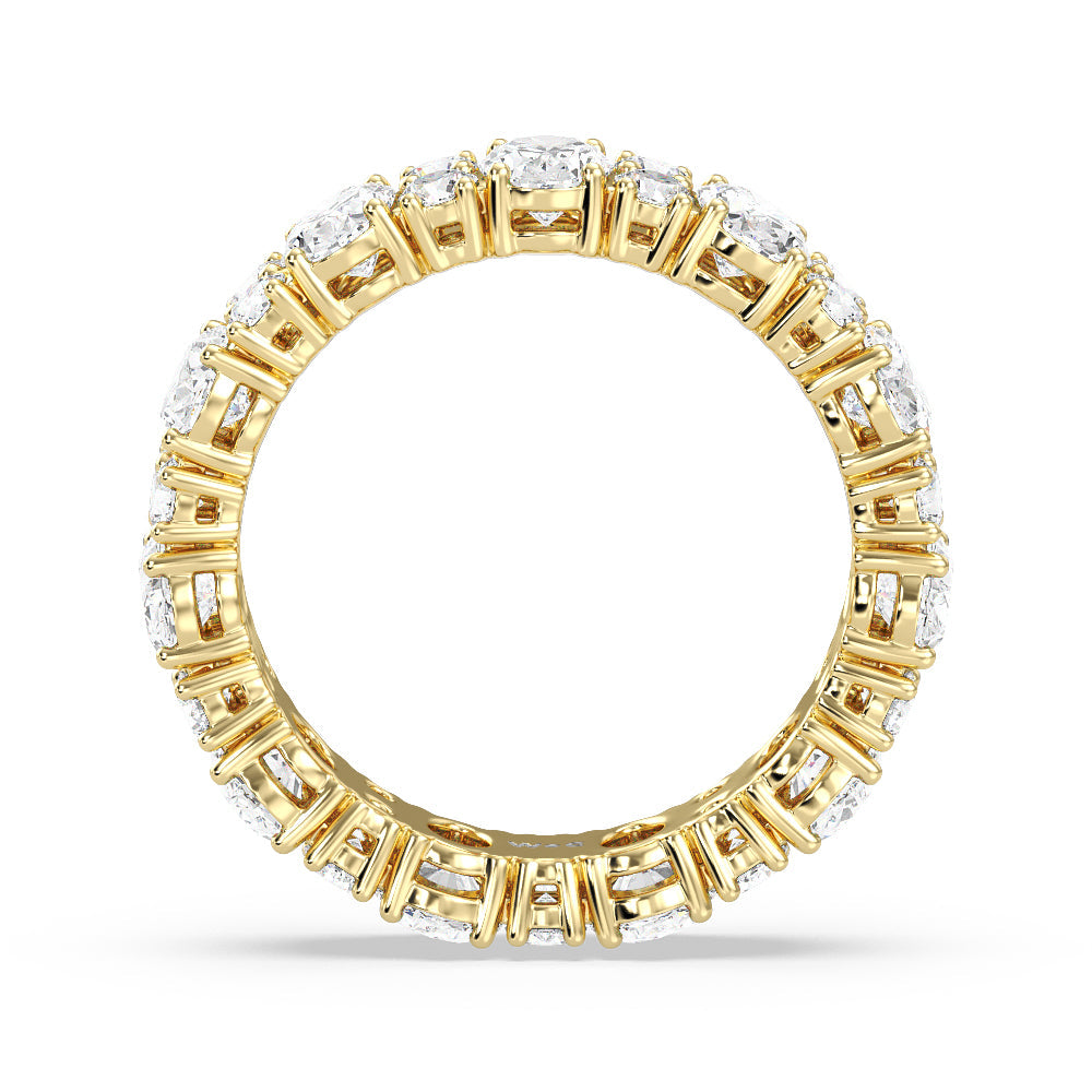 Oval & Round Station Eternity Ring with 18KT Yellow Gold / Natural / 4 5/8 Cut Diamond in 14KT Yellow Gold / Natural / 4 5/8 view 3

