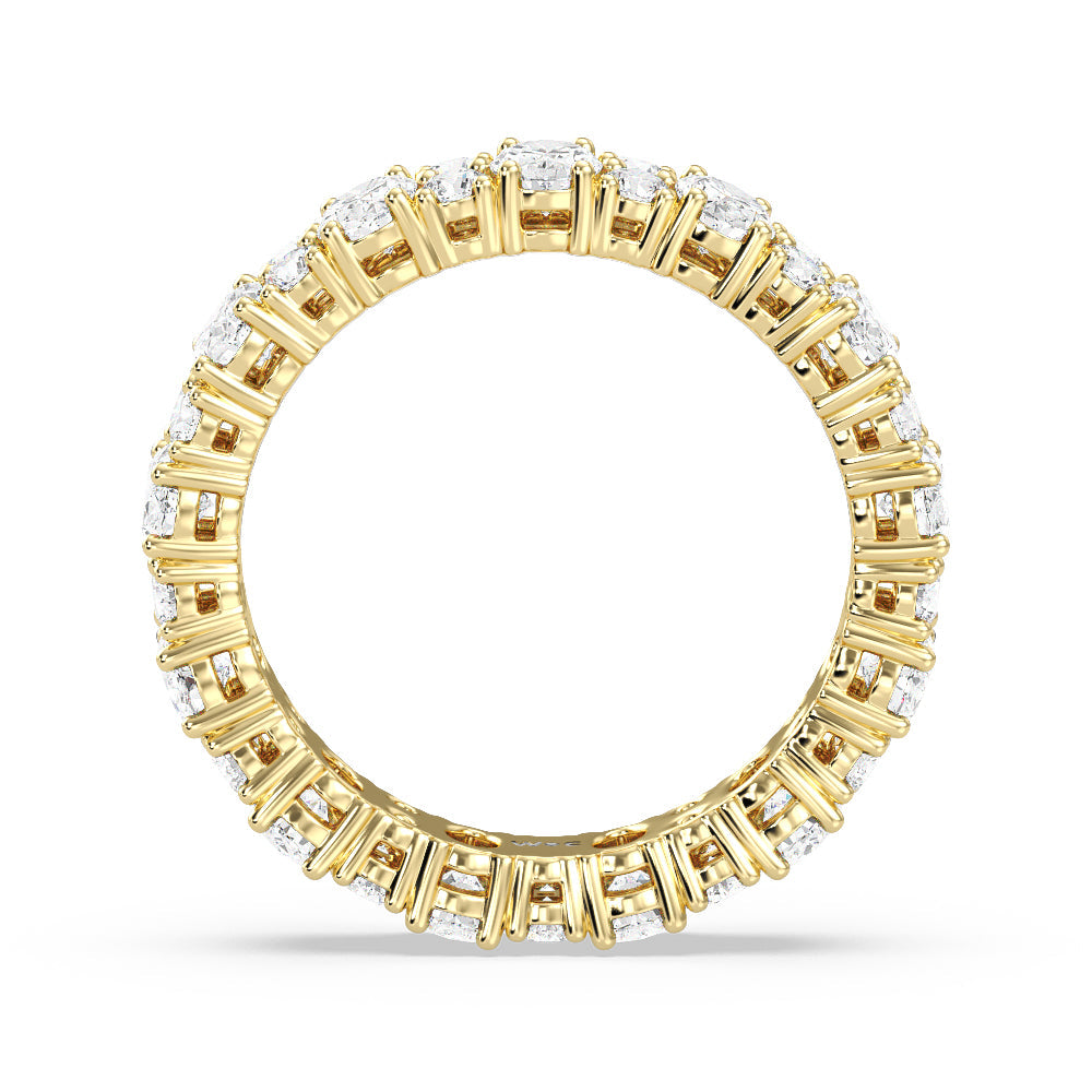 Oval & Round Station Eternity Ring with 18KT Yellow Gold / Natural / 3 1/2 Cut Diamond in 14KT Yellow Gold / Natural / 3 1/2 view 3
