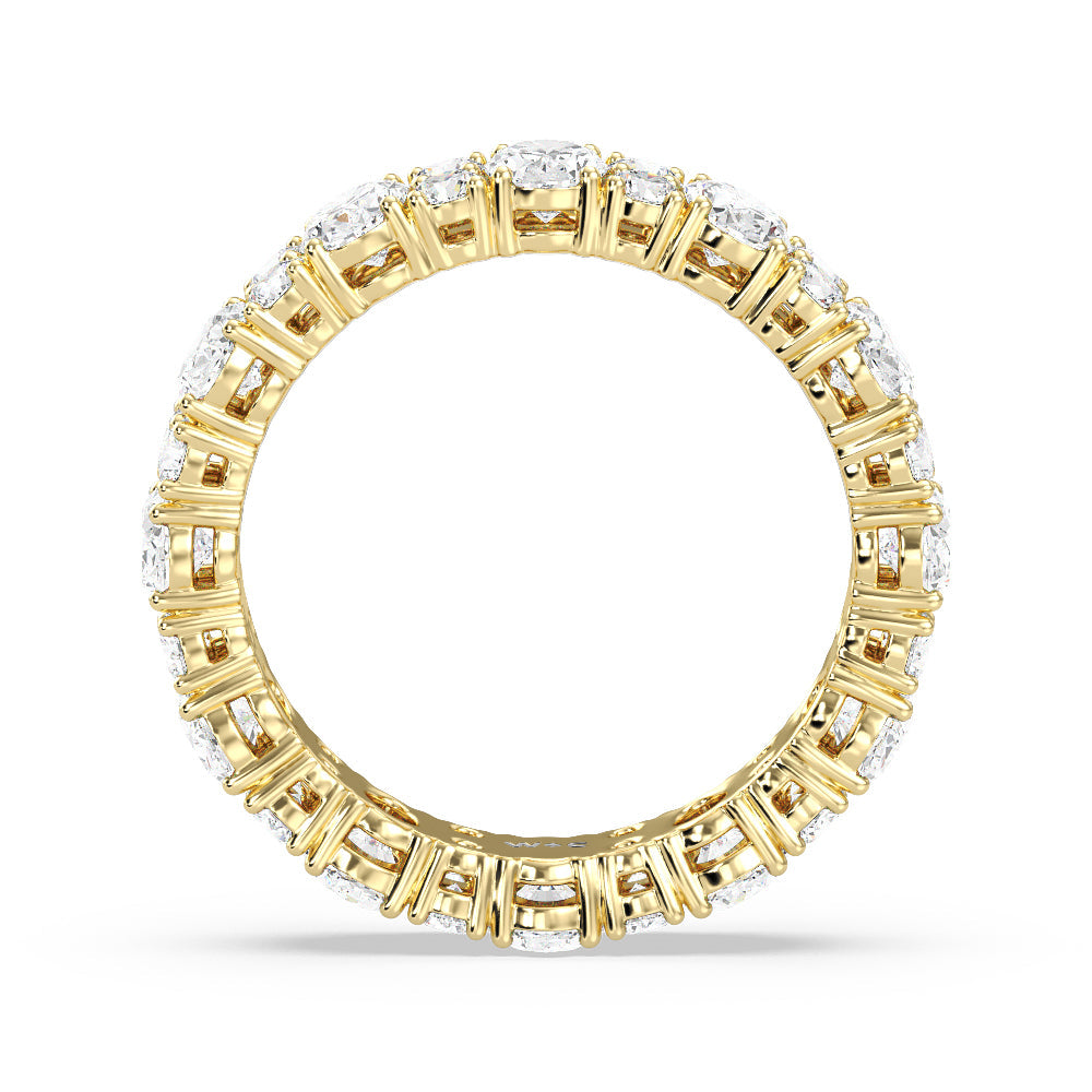 Oval & Round Station Eternity Ring with 18KT Yellow Gold / Natural / 4 Cut Diamond in 14KT Yellow Gold / Natural / 4 view 3
